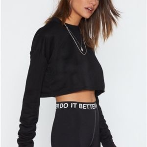 NWT Nasty Gal Oversized Cropped Sweater Top, Sz 6